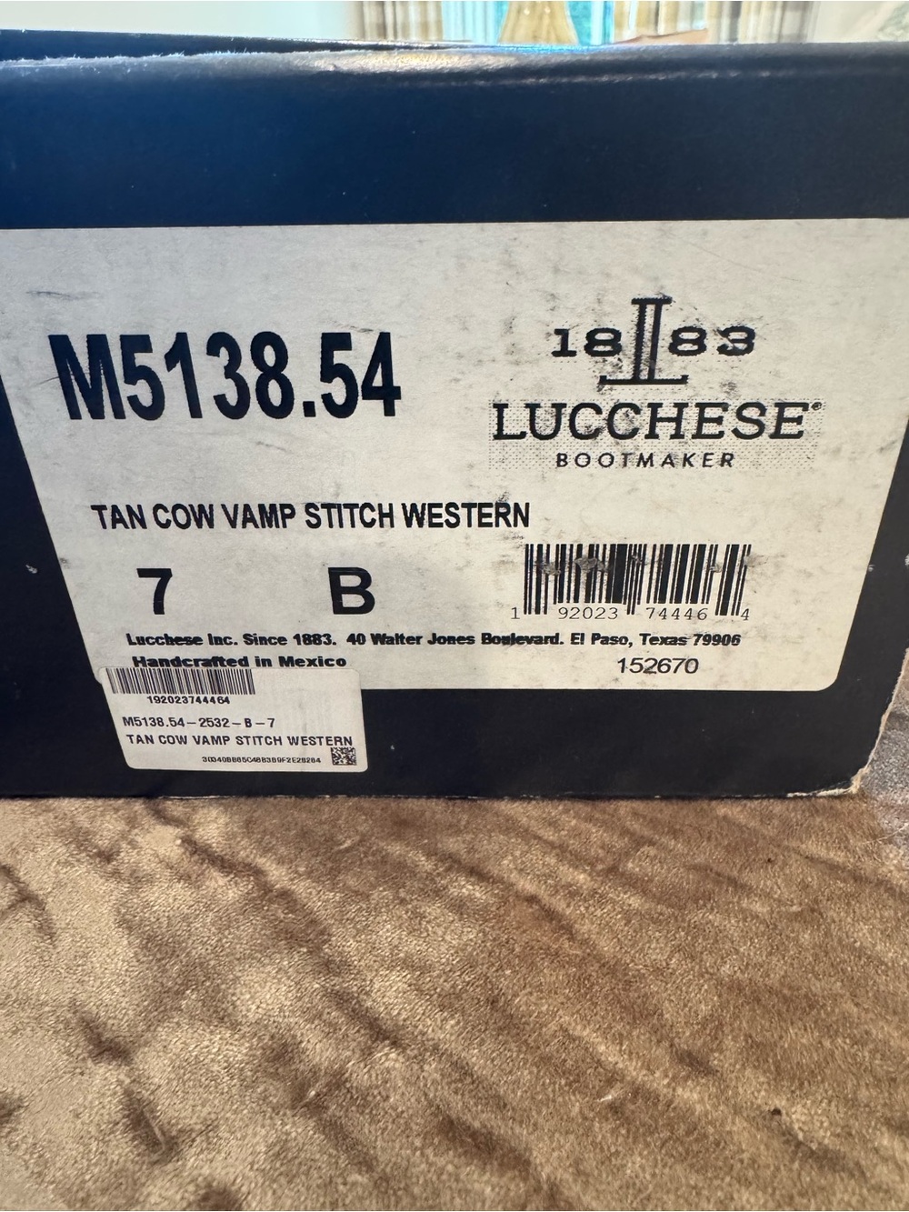 Lucchese Women's Tan Leather Western Cowboy Boots - Picture 7 of 8